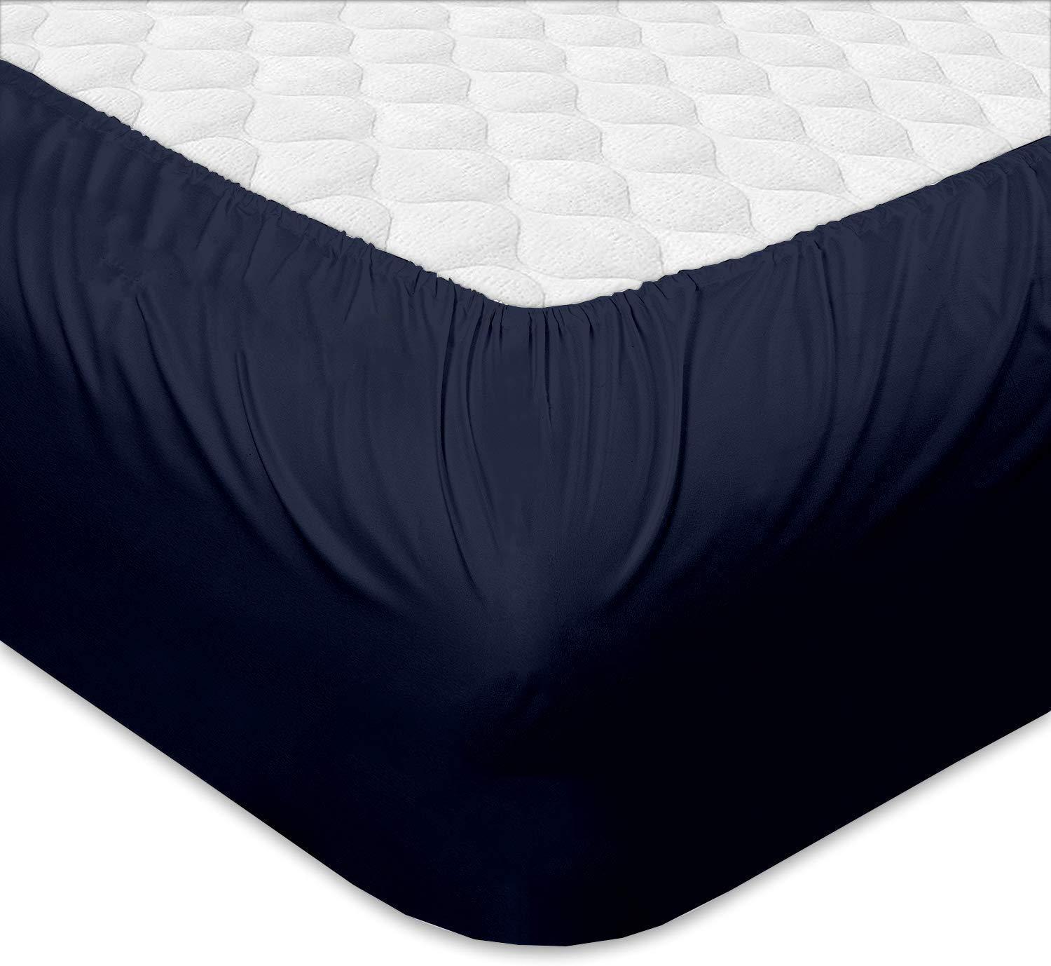 Cotton King Super Soft Luxury Premium Quality 1000 Series 100% Egyptian Cotton 6 Piece Bedding Bed Sheet Set Eco Friendly Hypoallergenic Durable Sheets 18-Inch Deep Pocket California King Navy Blue