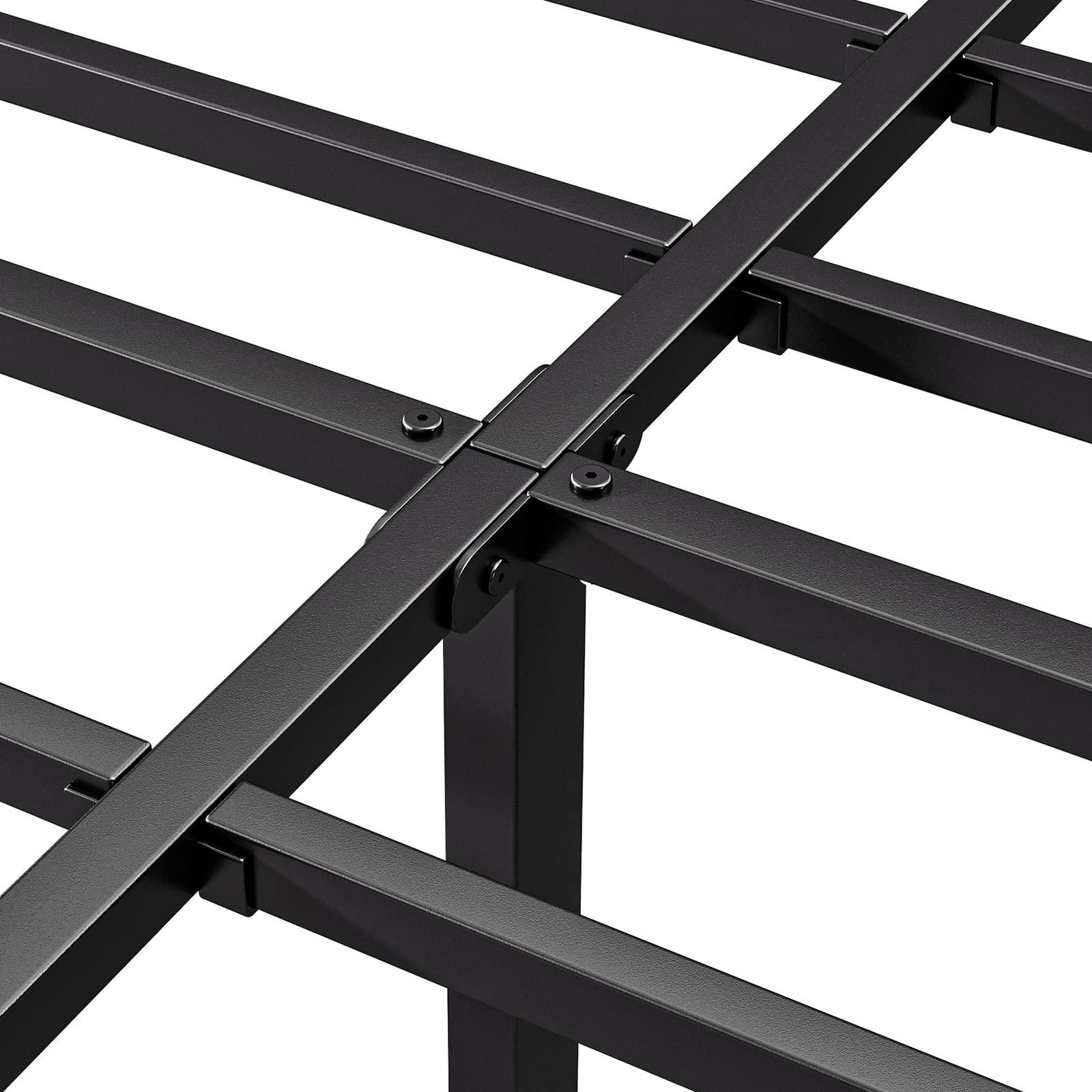 Neslime Neslime 18 Inch High King Bed Frame No Box Spring Needed, Heavy Duty King Platform Bed Frame for Heavy People, Easy Assembly, Noise Free, Black