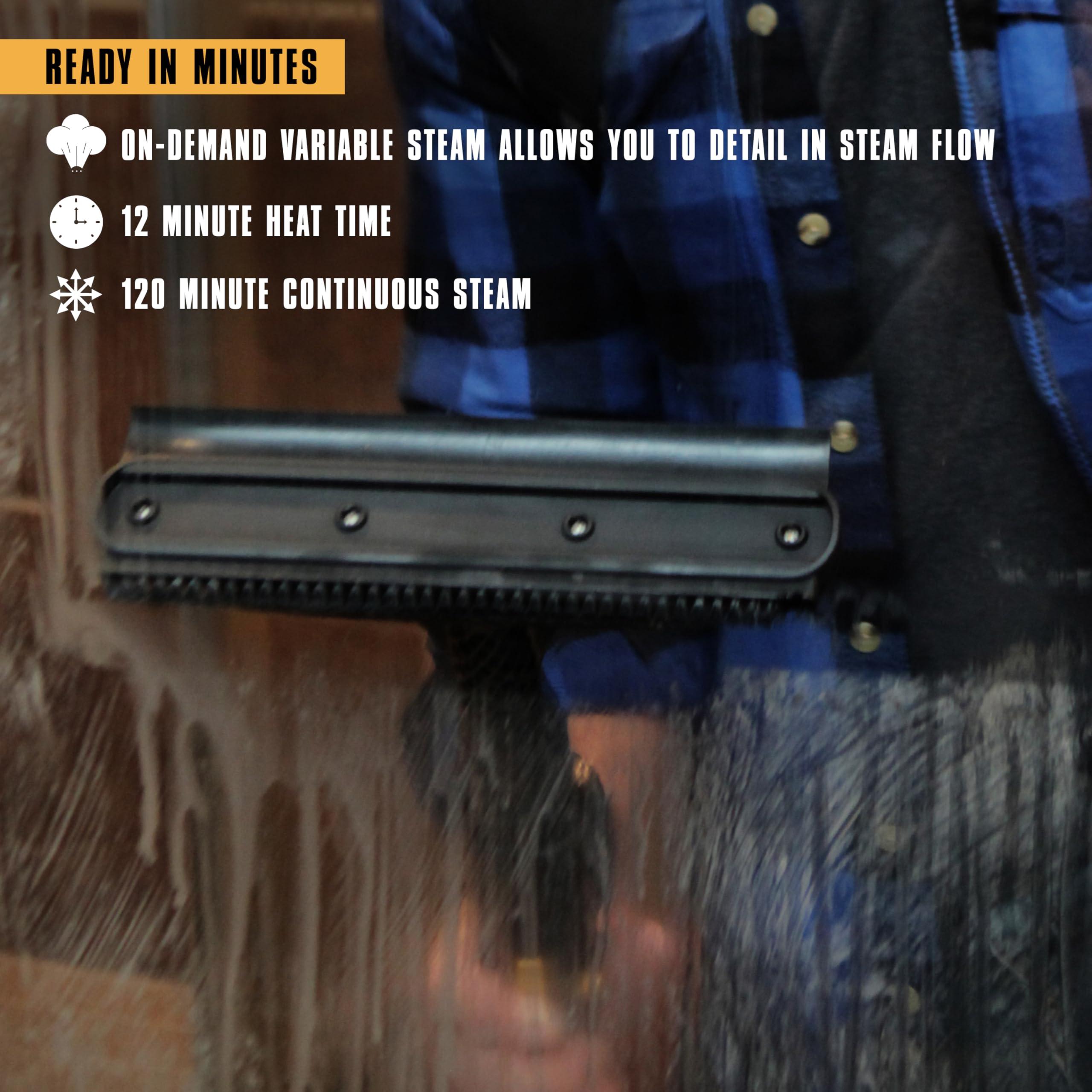 McCULLOCH McCulloch MC1385 Deluxe Canister Steam Cleaner with 23 Accessories, Chemical-Free Pressurized Cleaning for Most Floors, Counters, Appliances, Windows, Autos, and More, 1-(Pack), Black