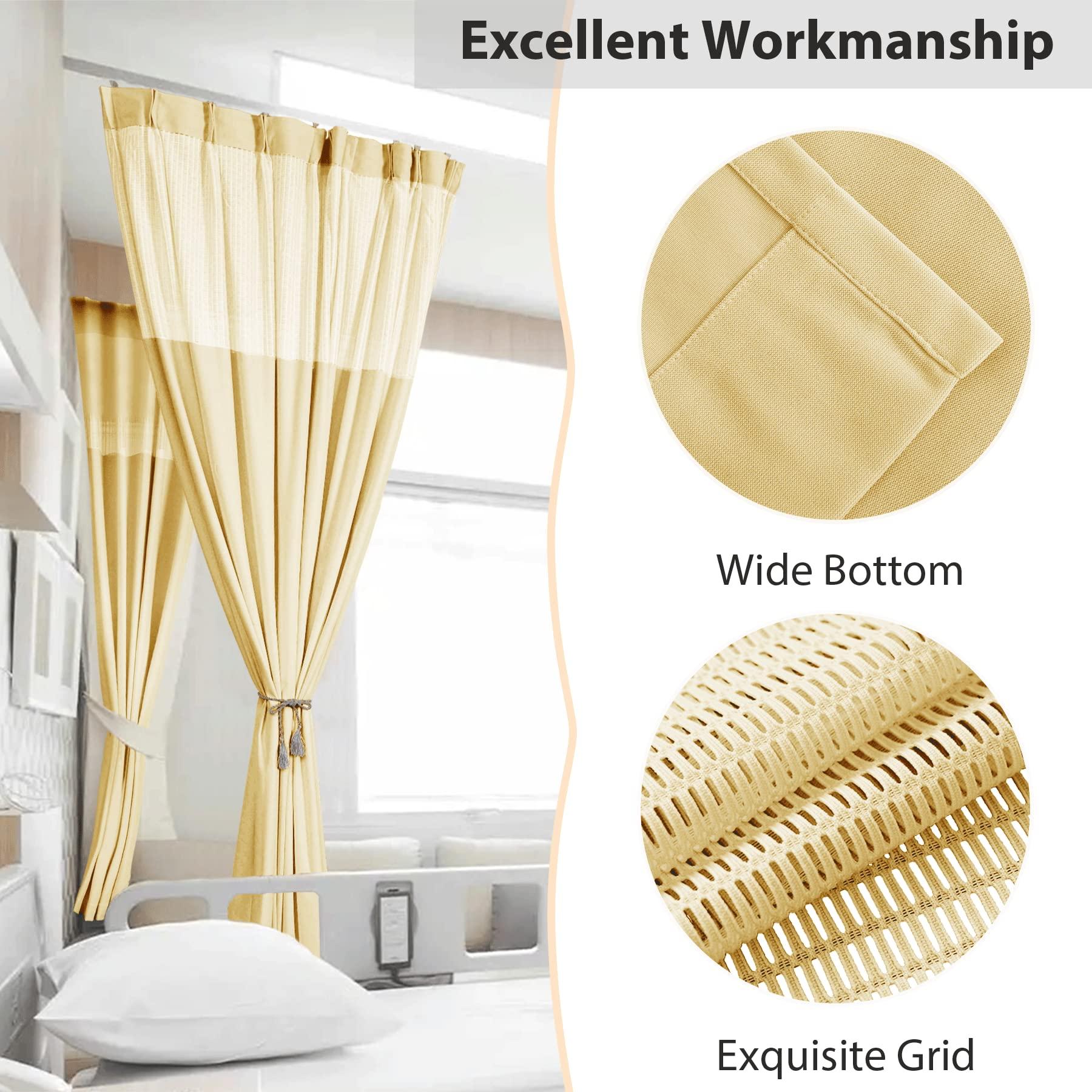 Fcosie Fcosie Room Divider Privacy Cubicle Curtain Hospital Curtain Pinch Pleated Top for Hospital Medical Clinic Basement Space Divider Curtains - Hooks Included - 1 Panel - 10ft Wide x 7ft Long - Orange