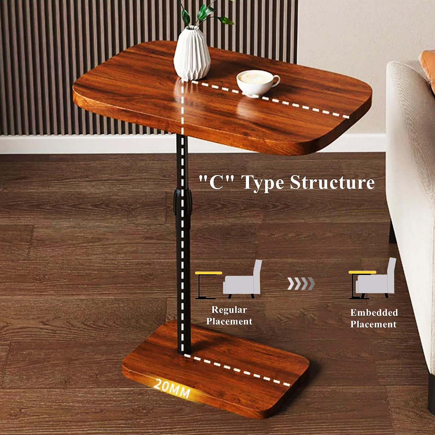 WTTTTW WTTTTW Portable TV Tray Table Adjustable TV Dinner Tray Tables w/Height & Tilt Angle, Folding TV Trays for Bed & Sofa, for Eating & Reading