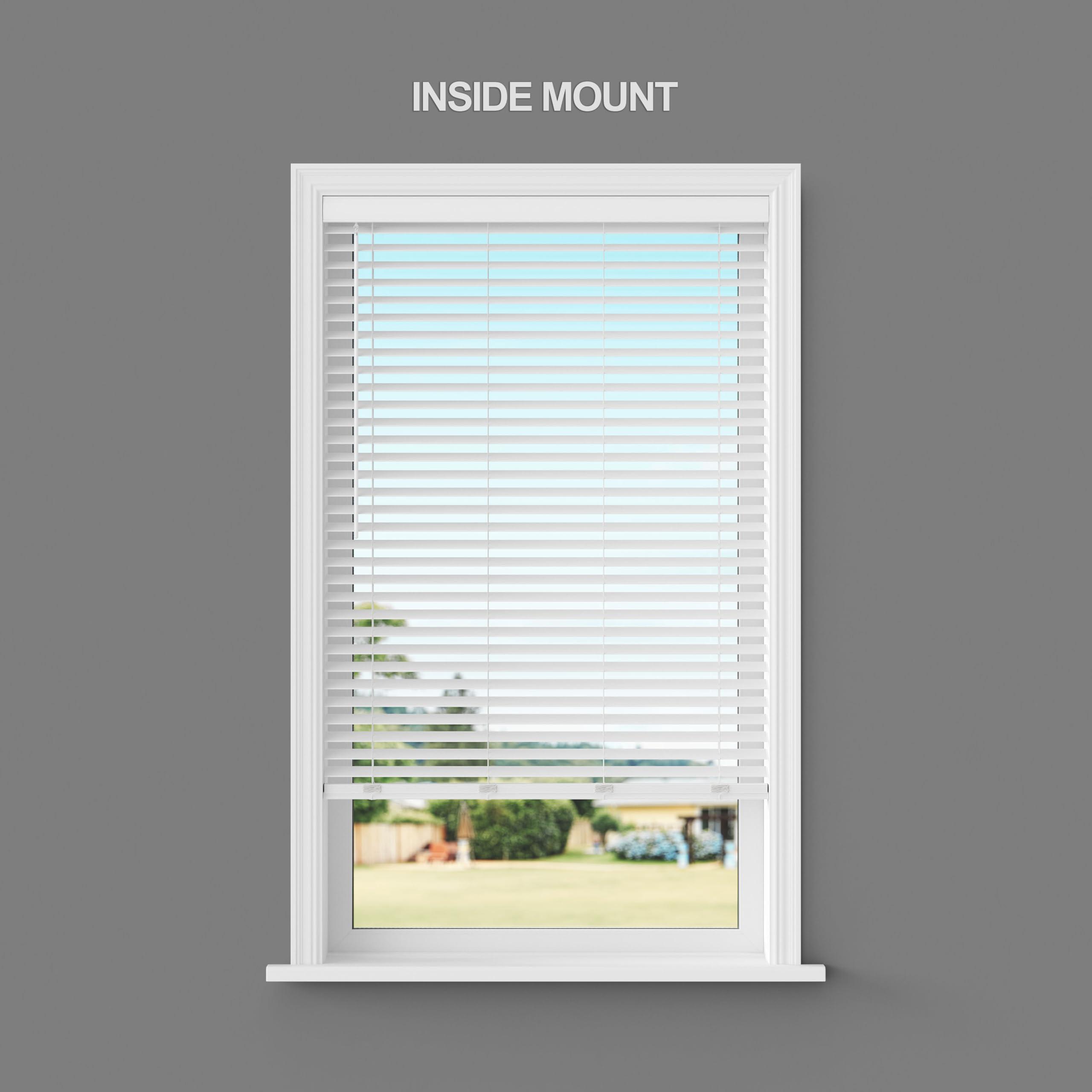 Lumino 2 Inch Cordless Room Darkening Faux Wood Blind - 55" W x 48" L - White, Over 1,000 Custom Sizes Starting at 18.97, Inside or Outside Mount, Venetian Shades for Interior Windows by Lumino