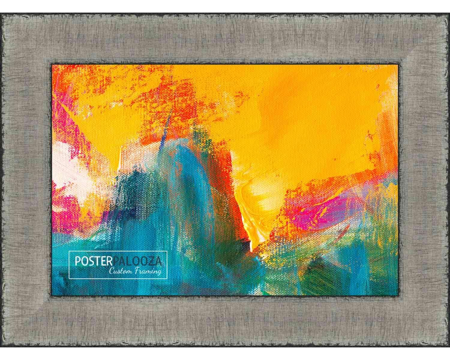 CustomPictureFrames.com 17x11 Frame Gold Real Wood Picture Frame Width 1 Inches | Interior Frame Depth 0.5 Inches | Edwina Farmhouse Photo Frame Complete with UV Acrylic, Foam Board Backing & Hanging Hardware