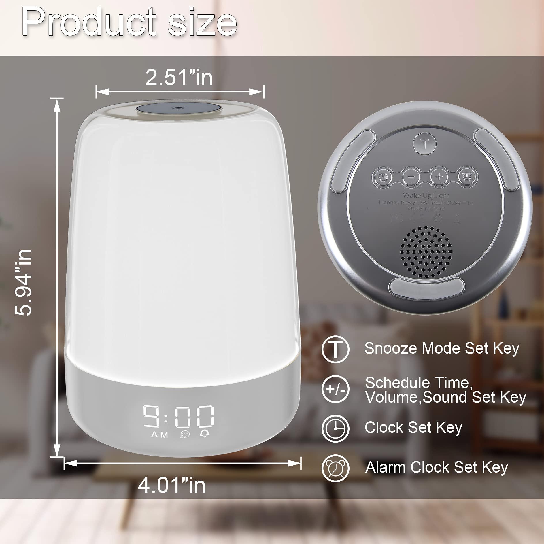 winshine winshine Touch Wake Up Night Light with Sunrise Simulation Alarm Clock, 3 Ways Dimmable Warm White Bedside Lamp for Kid Bedrooms RGB Ambient Table Nightstand Light,Sleep Aid Snooze Timer Mode