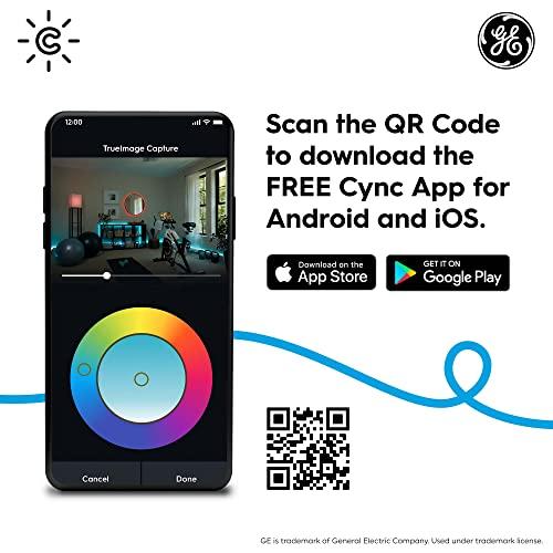 GE GE CYNC Smart LED Light Bulb, Full Color, Bluetooth Enabled, Alexa and Google Home Compatible,White, (1 Pack), Packaging May Vary