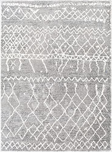 MARK & DAY Mark&Day Area Rugs, 8x10 Oostwoud Global Charcoal Area Rug, Grey White Carpet for Living Room, Bedroom or Kitchen (7'10" x 10')
