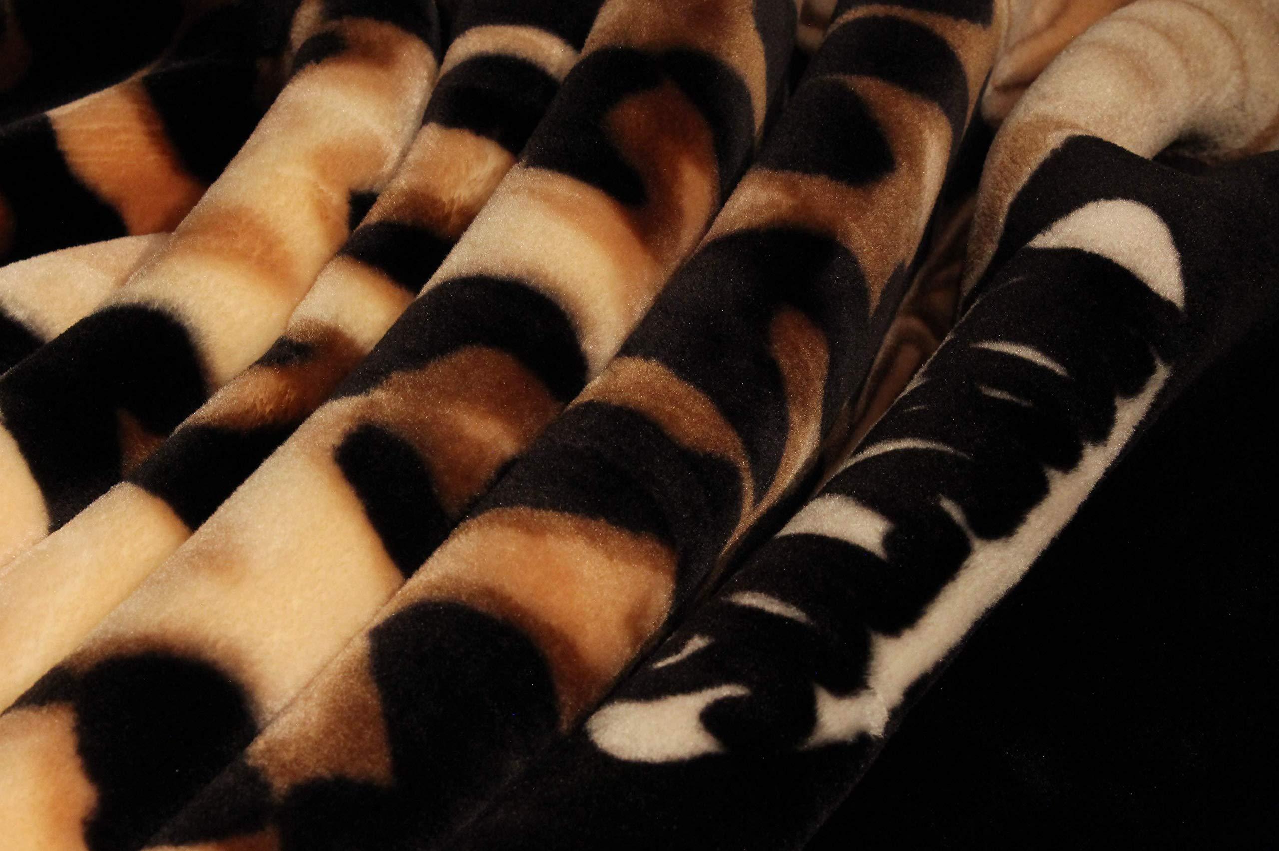 SOLARON SOLARON Korean Super Thick Heavy Weight Mink Blanket Bed comforters bedspreads Bedding Comforter (Queen, Flower Leopard Black)