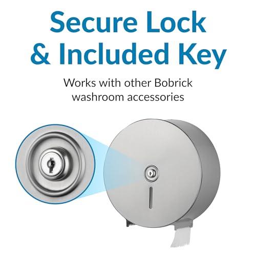 Bobrick Bobrick Single Jumbo-Roll Surface-Mounted Toilet Tissue Dispenser, Satin-Finish Stainless Steel, ADA Compliant, Secure Locking Design, Versatile Roll Compatibility, Durable & Easy-Load Mechanism (Model B-2890)