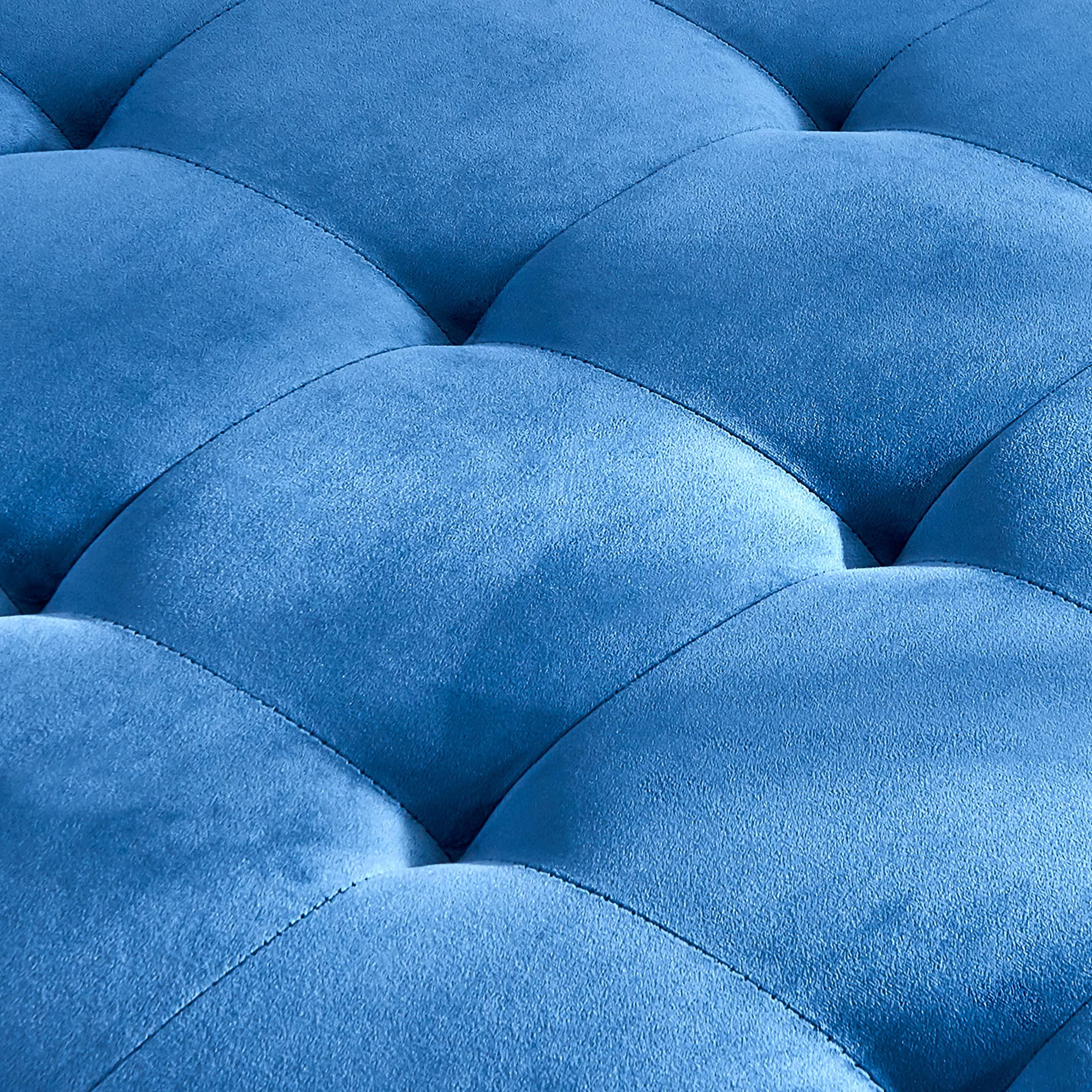 BAMOOLI BAMOOLI 64\'\' Velvet Chaise Lounge Indoor, Modern Longue Chair Upholstered Chaise Longue with Support Pillow, Button Tufted Seat Cushion, Sleeper Sofa Recliner for Bedroom, Living Room, Apartment, Blue