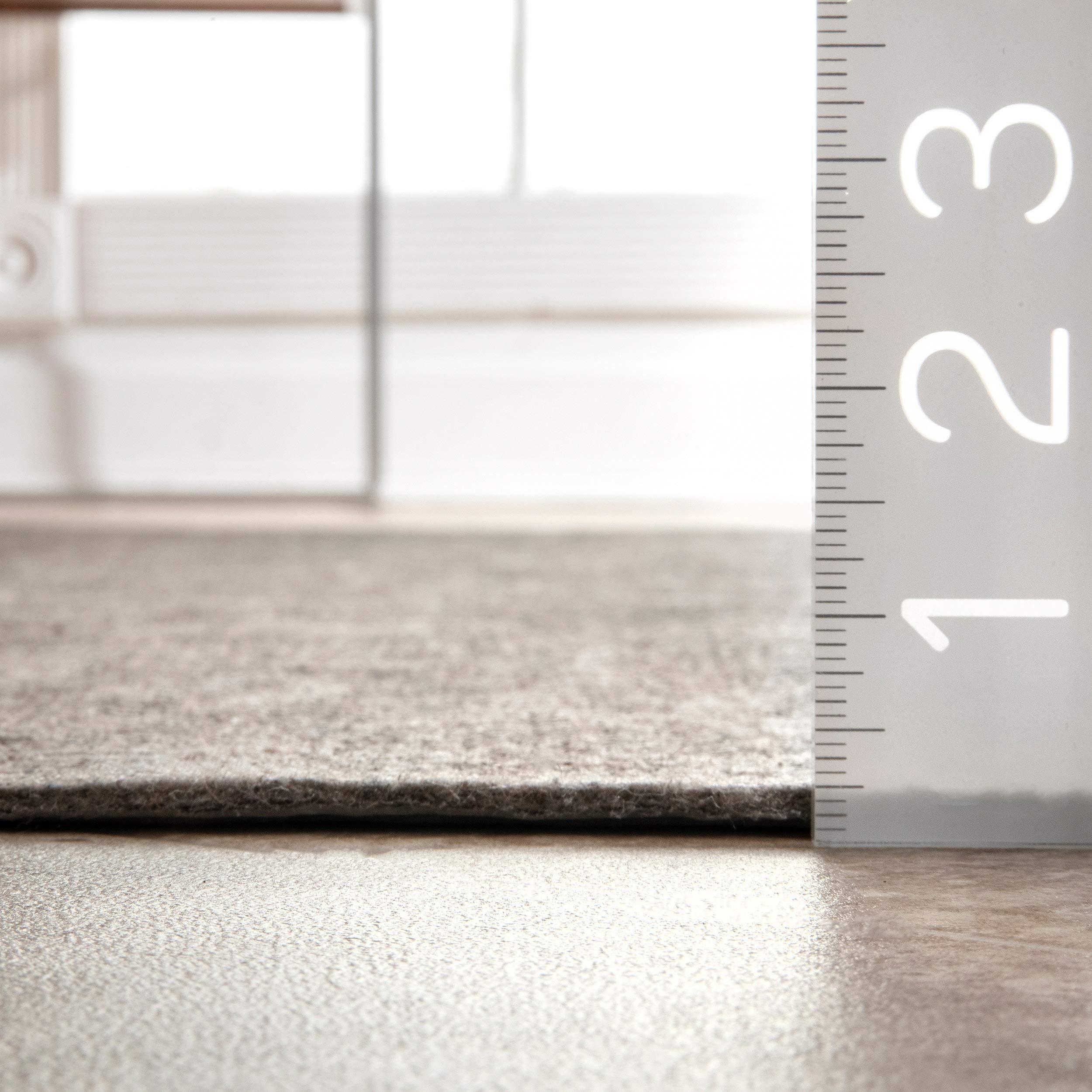 nuLOOM nuLOOM 6\' x 9\' Luxury Eco-Friendly Felt Rug Pad, 1/4\" Ultra Thick, Non-Slip Backing, Customizable Size, Hardwood, Carpet Tile, Vinyl, Linoleum, Made in USA, 100% Recycled Materials, Grey