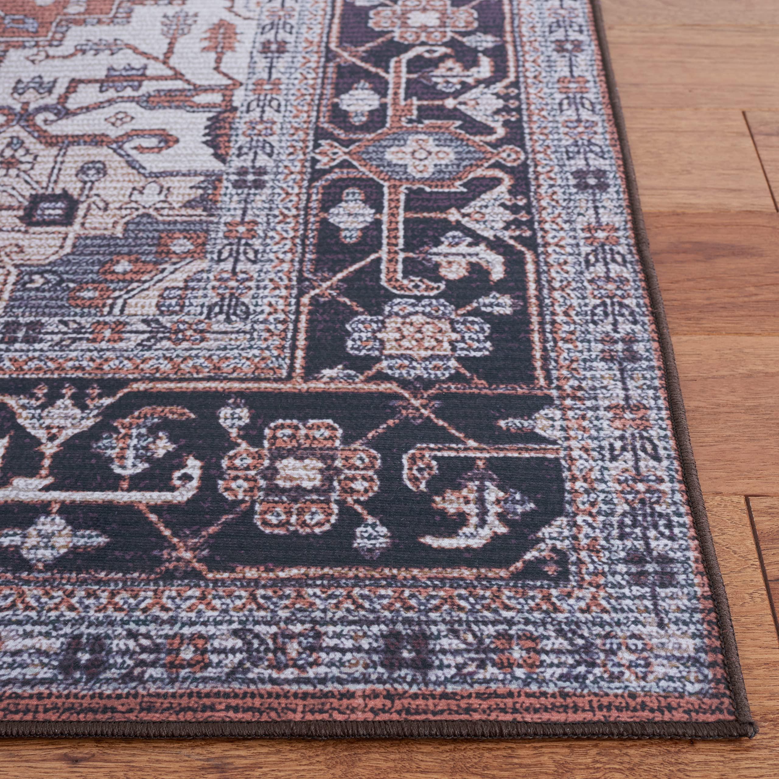 Safavieh SAFAVIEH Tucson Collection Area Rug - 6' x 9', Rust & Navy, Persian Medallion Design, Non-Shedding Machine Washable & Slip Resistant Ideal for High Traffic Areas in Living Room, Bedroom (TSN128P)
