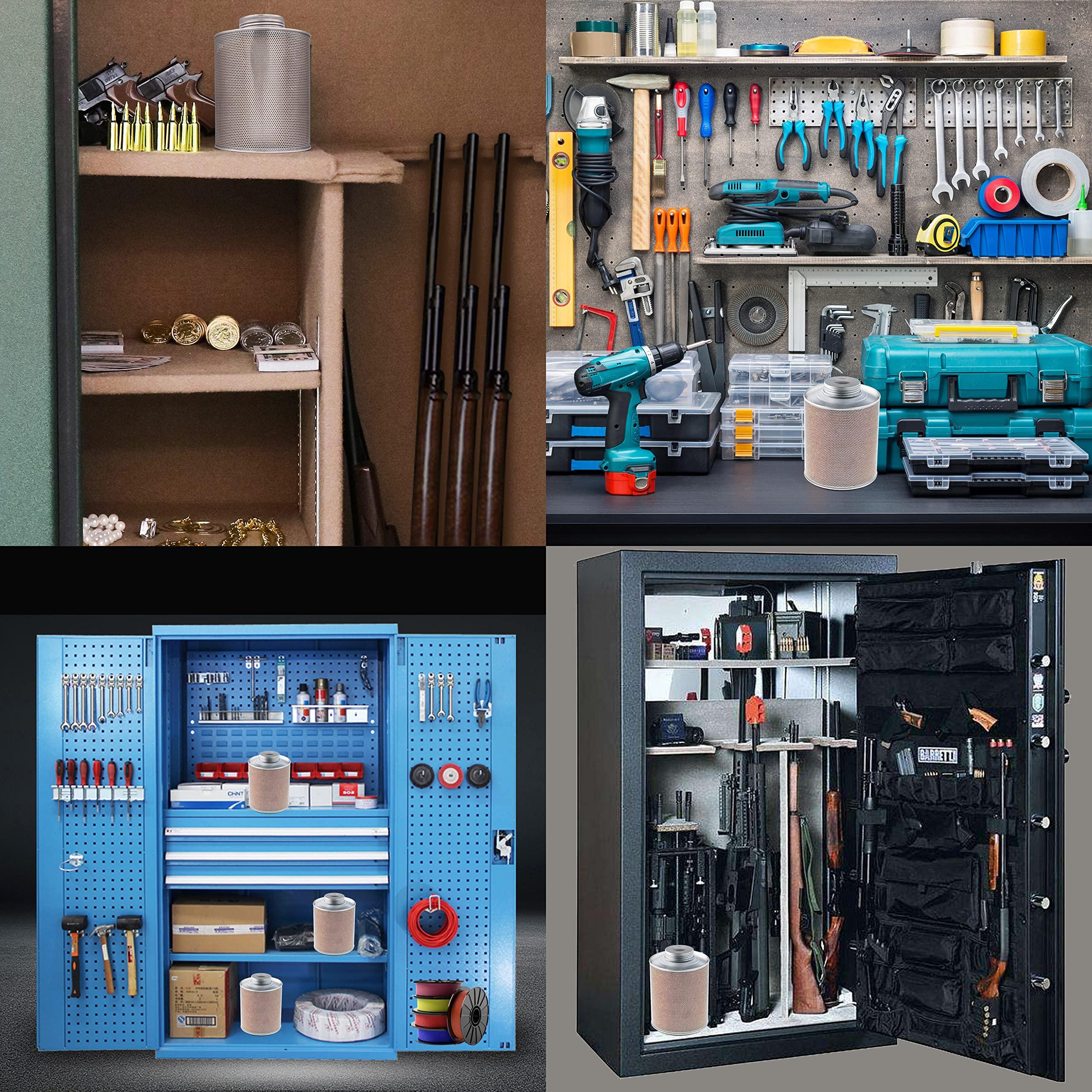 Wisesorb Wisesorb 750 Grams 6pcs Gun Safe Dehumidifier, Reusable Canister Desiccant Dehumidifier, Rechargeable 1.65 Lbs Indicating Silica Gel Orange To Green