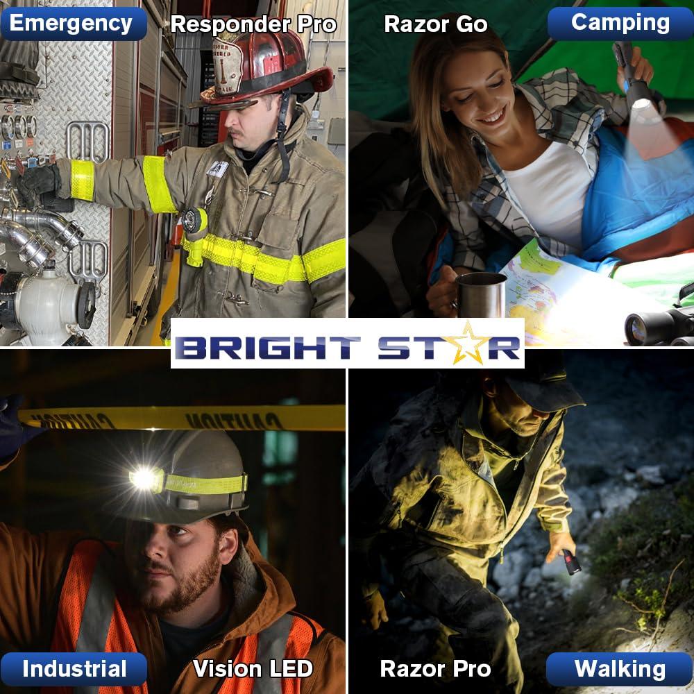 BRIGHT STAR BRIGHT STAR 2124 | Intrinsically Safe, Water-Resistant 3D Cell Incandescent Flashlight Unbreakable, Emergency Light for Hazardous Environments | 80 Lumens, 100 Meter Beam | Industrial LED Torch (2217-LED)