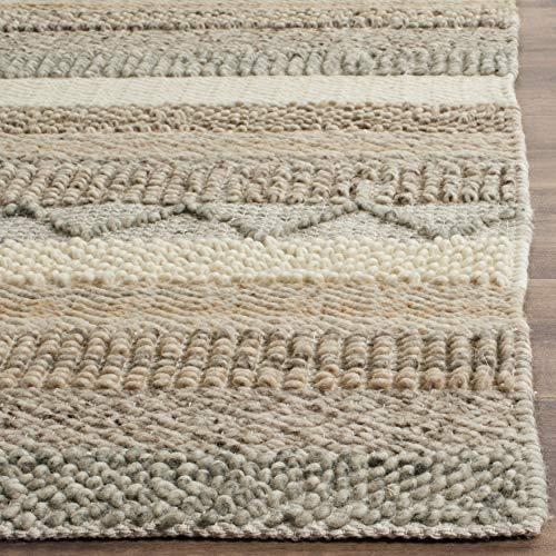 Safavieh SAFAVIEH Natura Collection 6' Square Beige NAT101A Handmade Moroccan Boho Tribal Wool & Cotton Area Rug