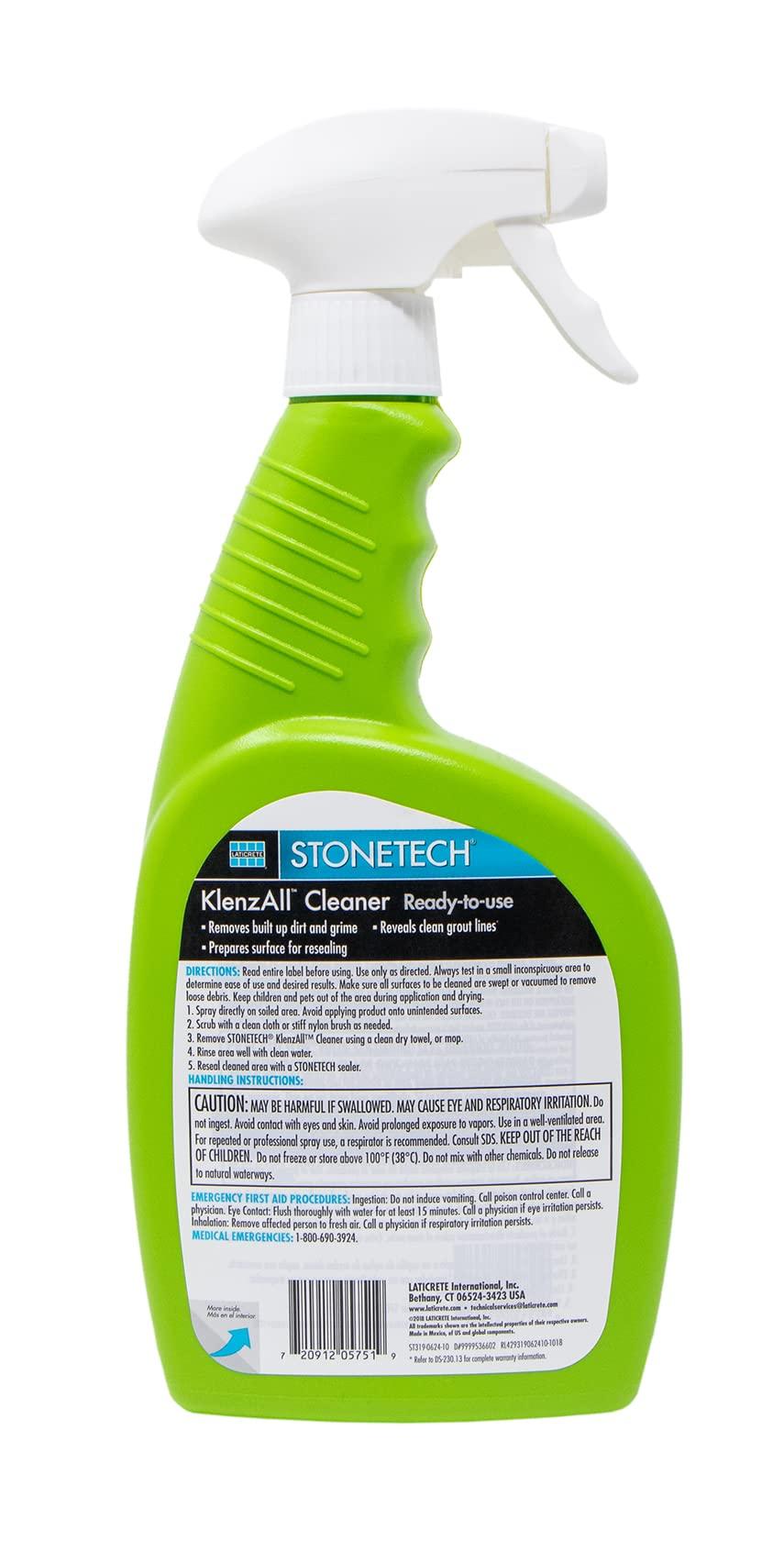 StoneTech STONETECH KlenzAll Cleaner, Heavy Duty Cleaner for Stone & Tile, 24OZ (709ML) Spray Bottle