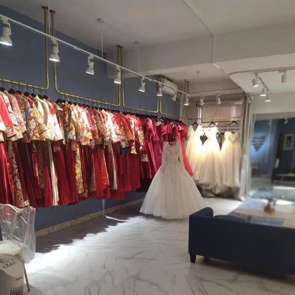 LXHELIVERY LXHELIVERY Clothing Store Suspended Ceiling Metal Display Rack Wall Mounted Garment Rack Hanging Clothes Rack Detachable for Storage Wedding Dress U-Shaped Shelf (Color : Gold, Size : 100x150cm)