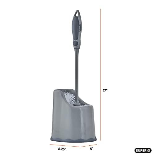 Superio Superio Toilet Brush and Holder (1 Pack) Toilet Scrubber Bowl Cleaner Brushes Wand, Toilets Brush with Holder Caddy, Bathroom Cleaning Brush, Bowl Brush Set