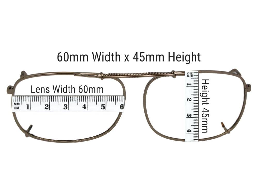 Sunglass Rage Rectangle Non Polarized Clip-On Sunglasses for Men and Women  Clip On Sunglasses For Eyewear glasses (Pewter-NON Polarized Gray Lens, 52mm Width x 35mm Height, Millimeters)