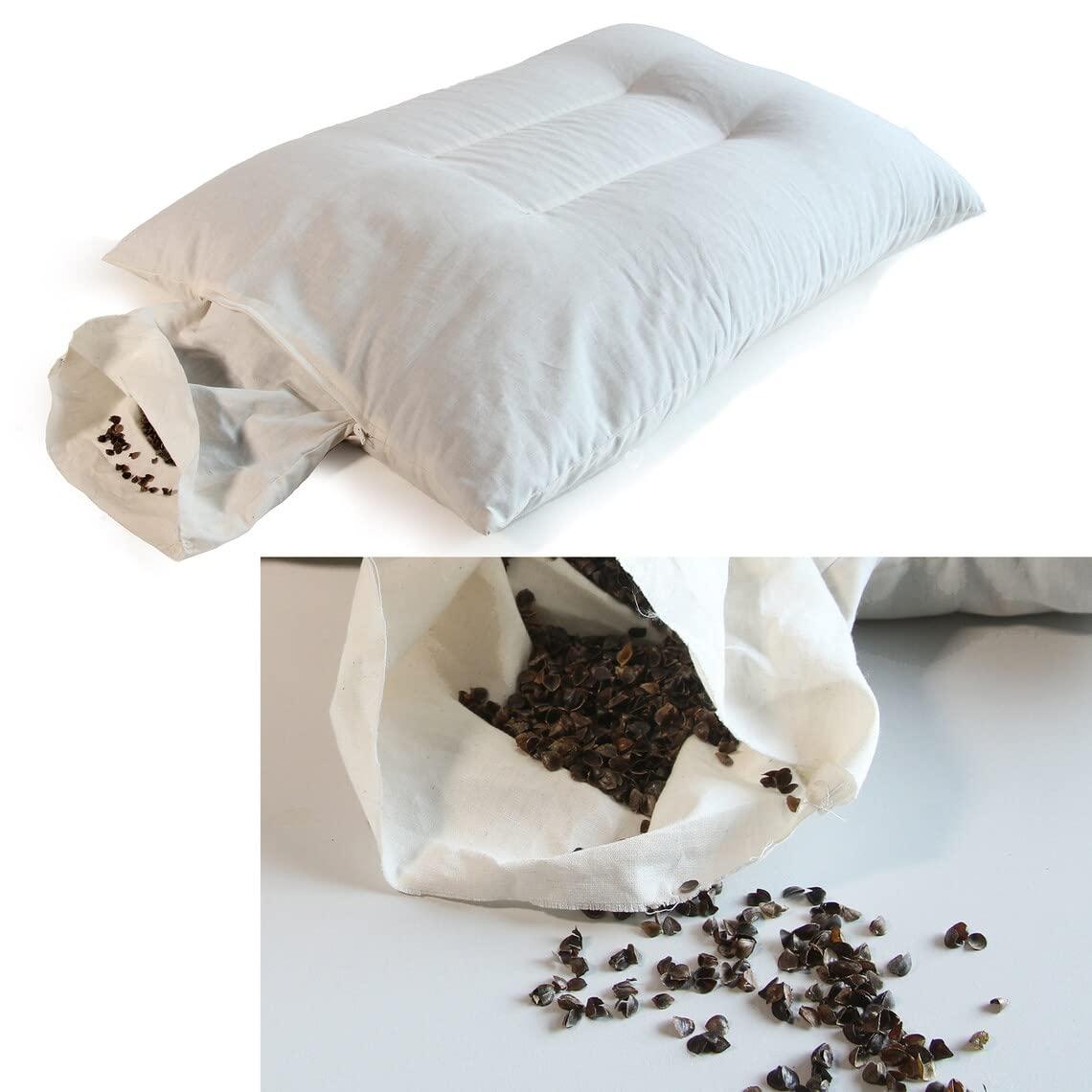 HomeLoft Basics Futon Tokyo Gift Set of A Japanese Buckwheat Pillow and Two Organic Covers in Azuma Bag (Pillow size Small : 19.6 x 13.7 (50cm x 35cm))