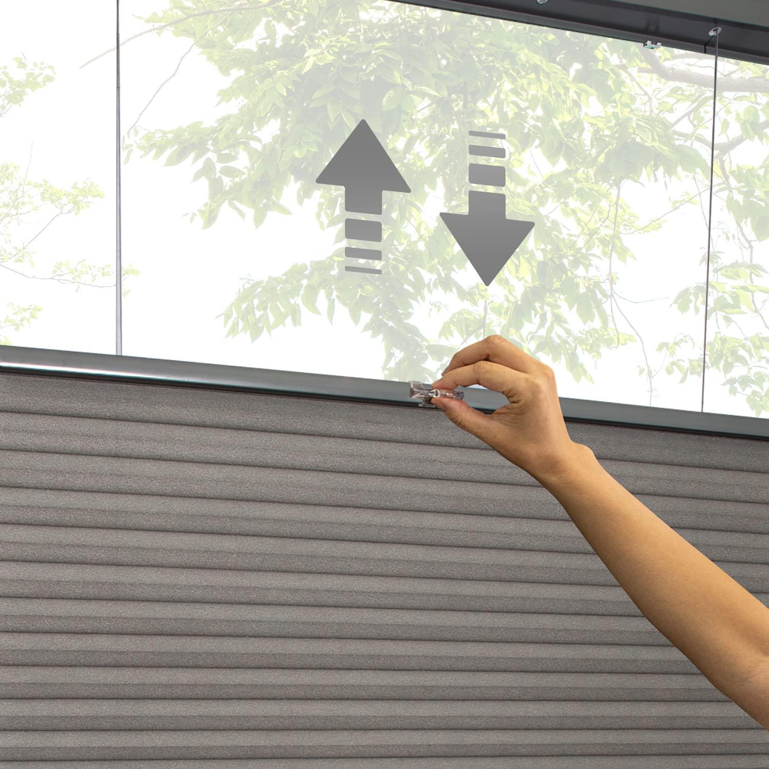 CHICOLOGY CHICOLOGY Cellular Shades, Top Down Bottom Up Shades, Custom Blinds for Windows, Window Shades for Home, Door Blinds, Window Coverings, Cellular Blinds, Dark Grey (Light Filtering), 34" W x 48" H