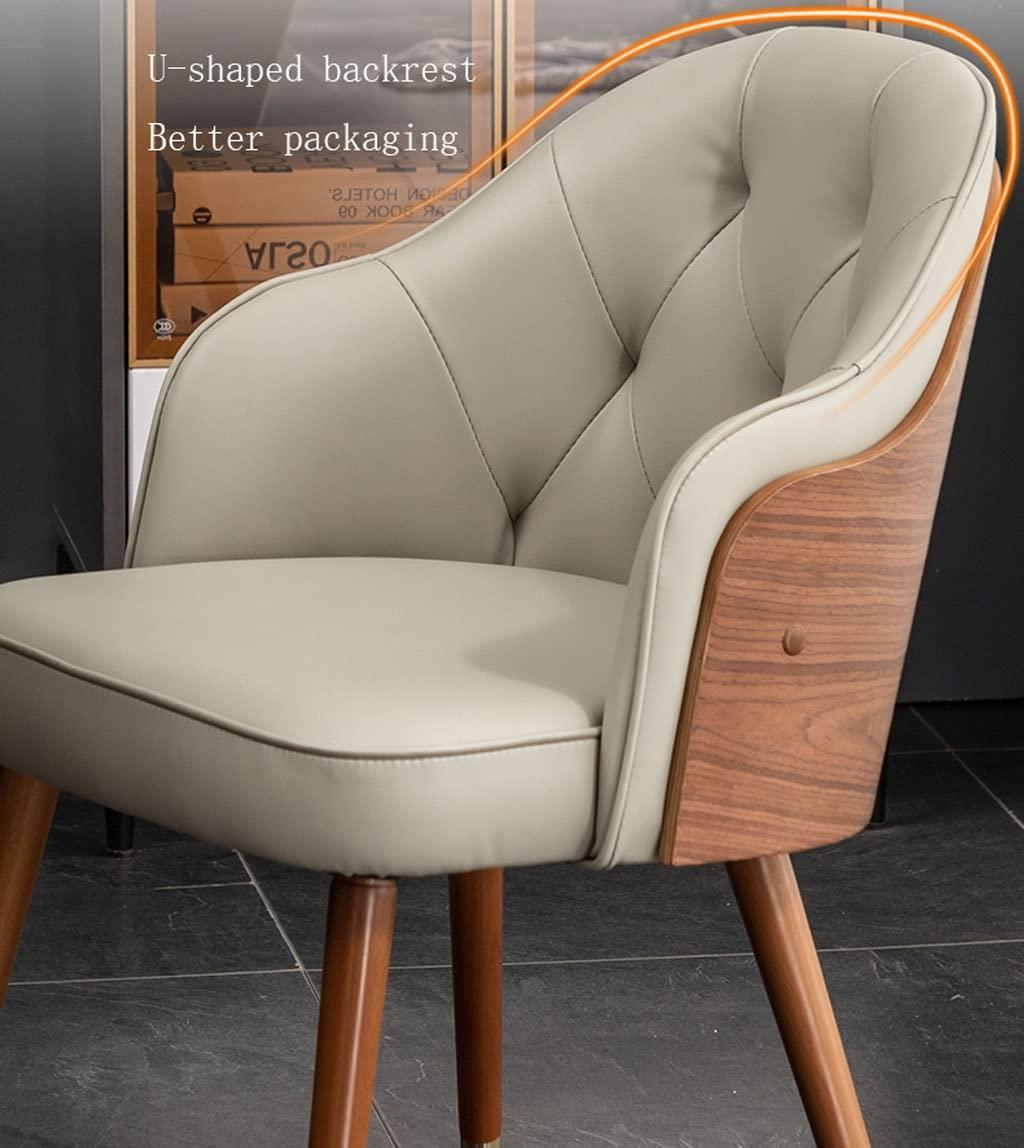 DUSXLX Kitchen Dining Room Chairs Set of 2 Modern Microfiber Leather High Back Padded Soft Seat Living Room Chairs with Beech Wooden Metal Legs (Color:)