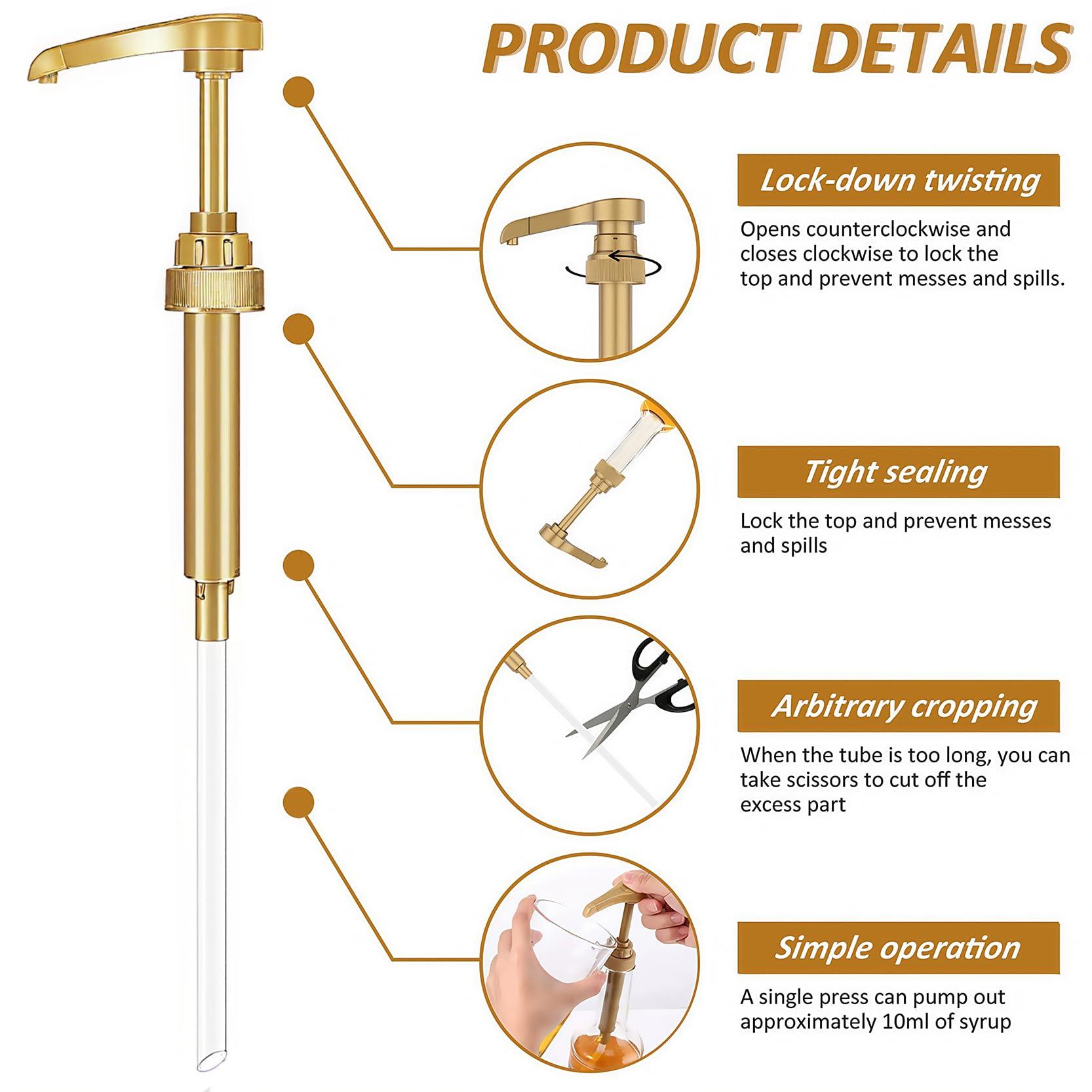 AOSWTLIF AOSWTLIF 12PCS Syrup Pump Suitable for 750ml BottlesCoffee Syrup Dispenser PumpFlavor Syrup Pump (12)