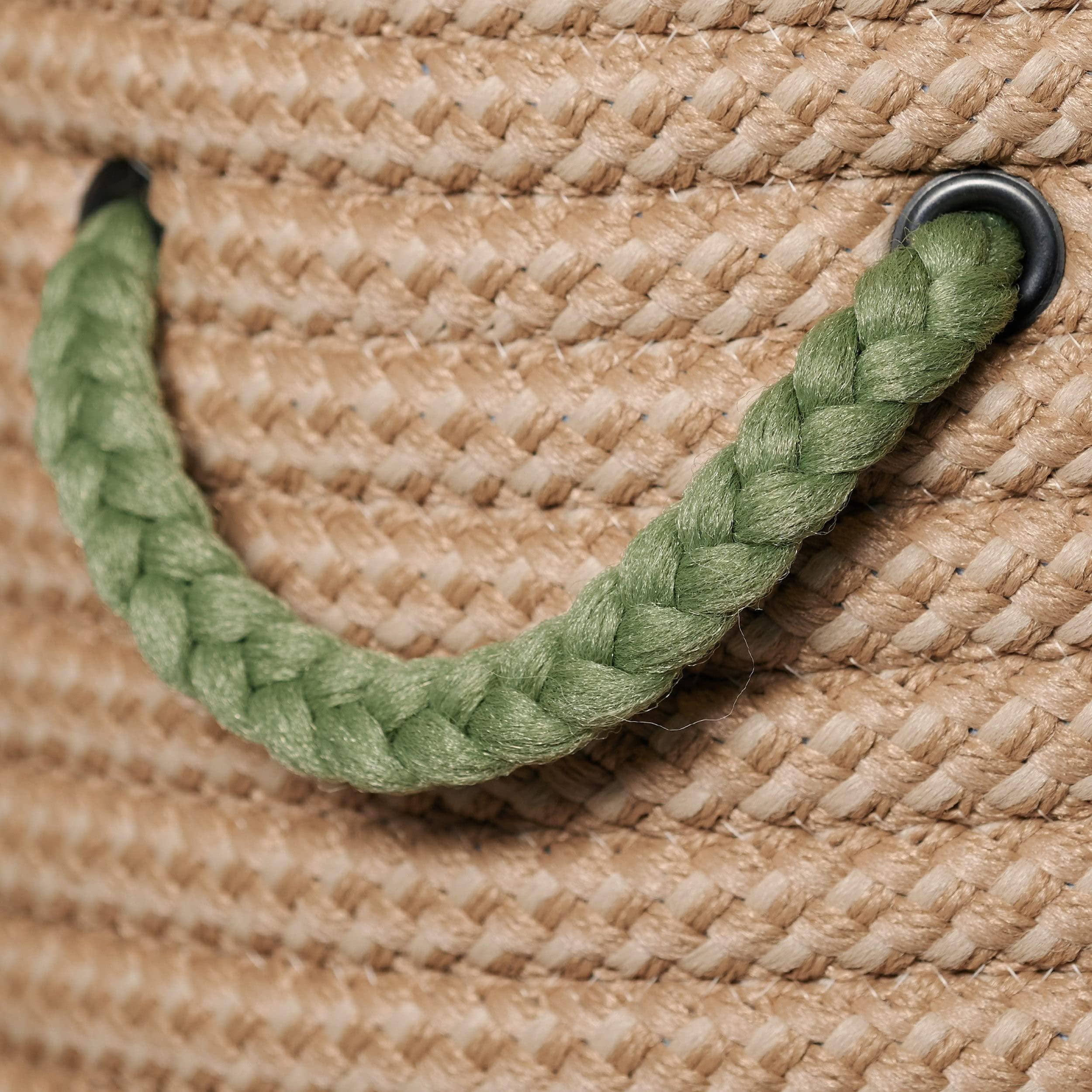 Colonial Mills Colonial Mills Light House 18-inch Round Indoor/Outdoor Braided Storage Basket Olive