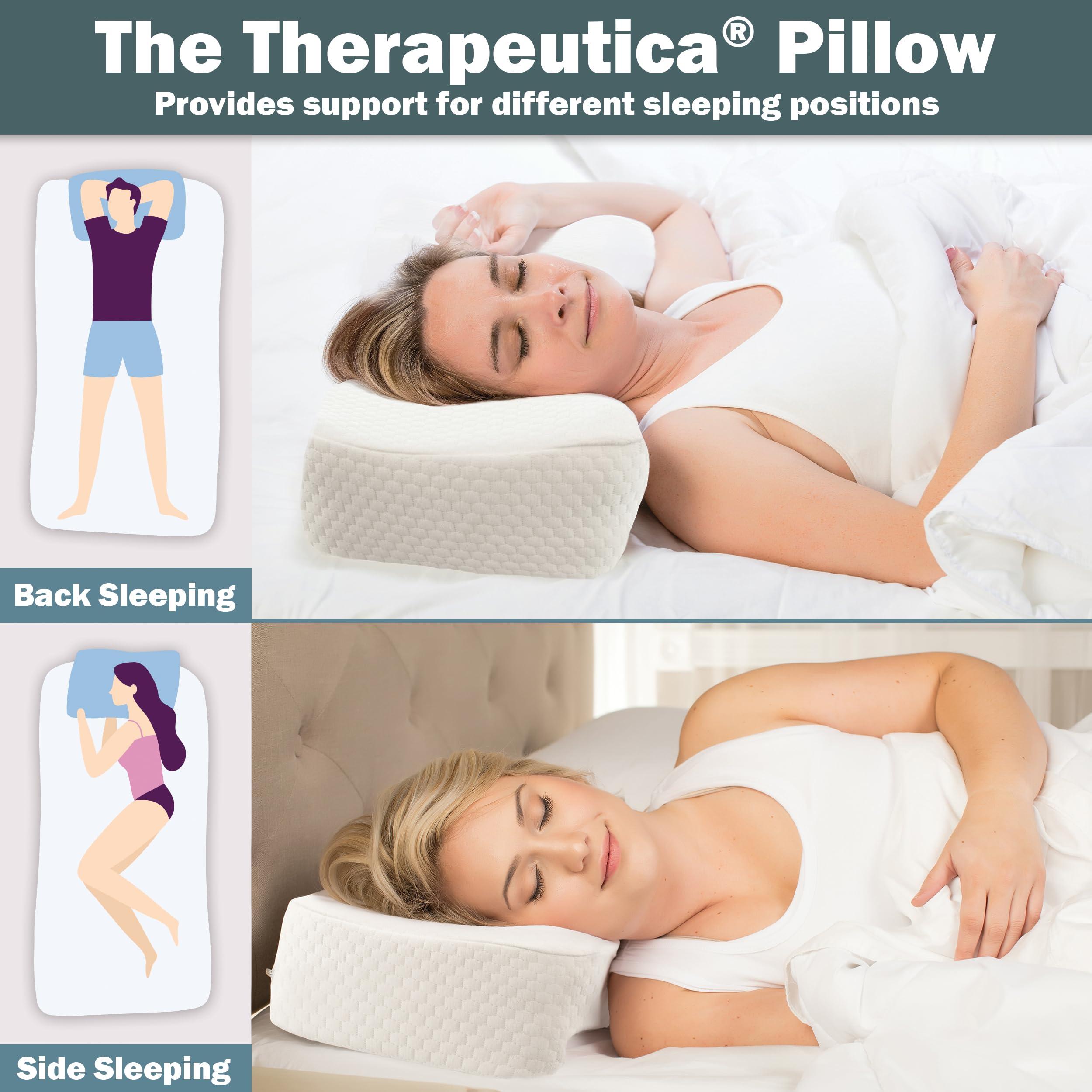 Therapeutica Therapeutica Lite Cervical Orthopedic Foam Sleeping Pillow; for Neck, Shoulder, and Back Pain Relief; Helps Spinal Alignment; Back and Side Sleeping, Medium Firm - Average