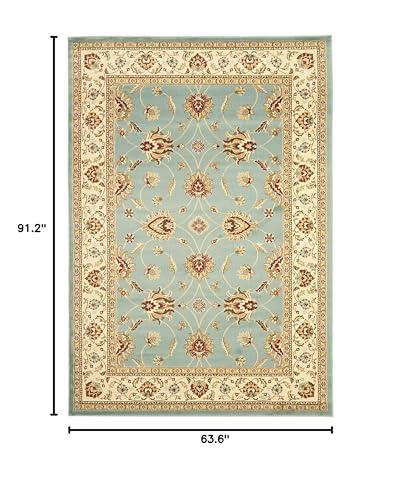 Safavieh SAFAVIEH Lyndhurst Collection Area Rug - 5'3" x 7'6", Blue & Ivory, Traditional Oriental Design, Non-Shedding & Easy Care, Ideal for High Traffic Areas in Living Room, Bedroom (LNH553-6512)