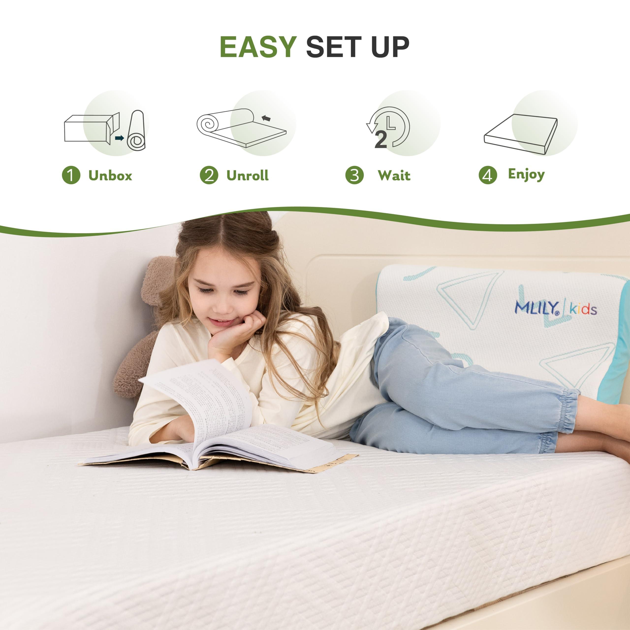 MLILY Twin Mattress in a Box, 8 inch Mattresses for Kids Bed Single Size Daybed Individual Bunk, Memory Foam Medium Firm