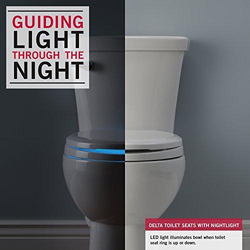 DELTA FAUCET Delta Faucet 813902-N-WH Sanborne Elongated Nightlight Toilet Seat with Slow Close and Quick-Release, White