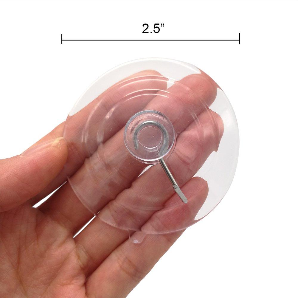 Alamic Alamic Suction Cup Hooks 2 1/2\" Ultra Strong Large Suction Cup Wall Hooks Hangers, All Purpose - (6 Pack)