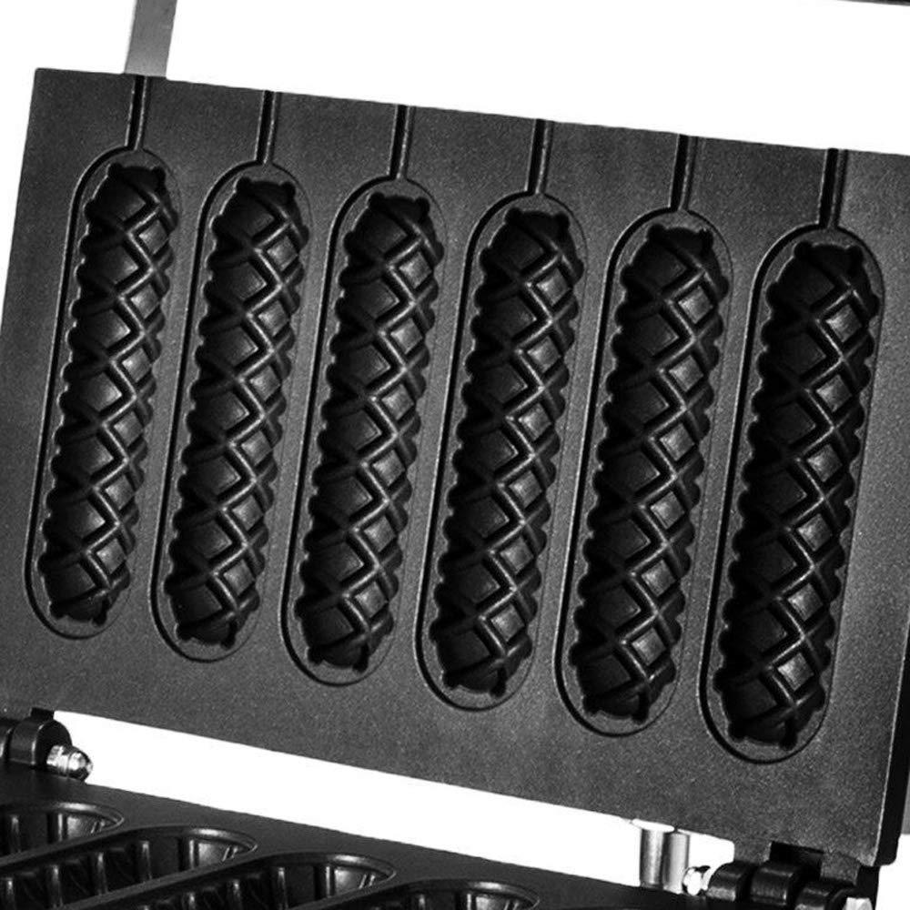 TBVECHI Waffle Corn dog Maker Commercial Waffle Maker, 110 V 1500W 6PCS Electric Waffle Hot Dog Maker, Crispy Baking Corn Dog Waffles Non-Stick Maker(Type 1)