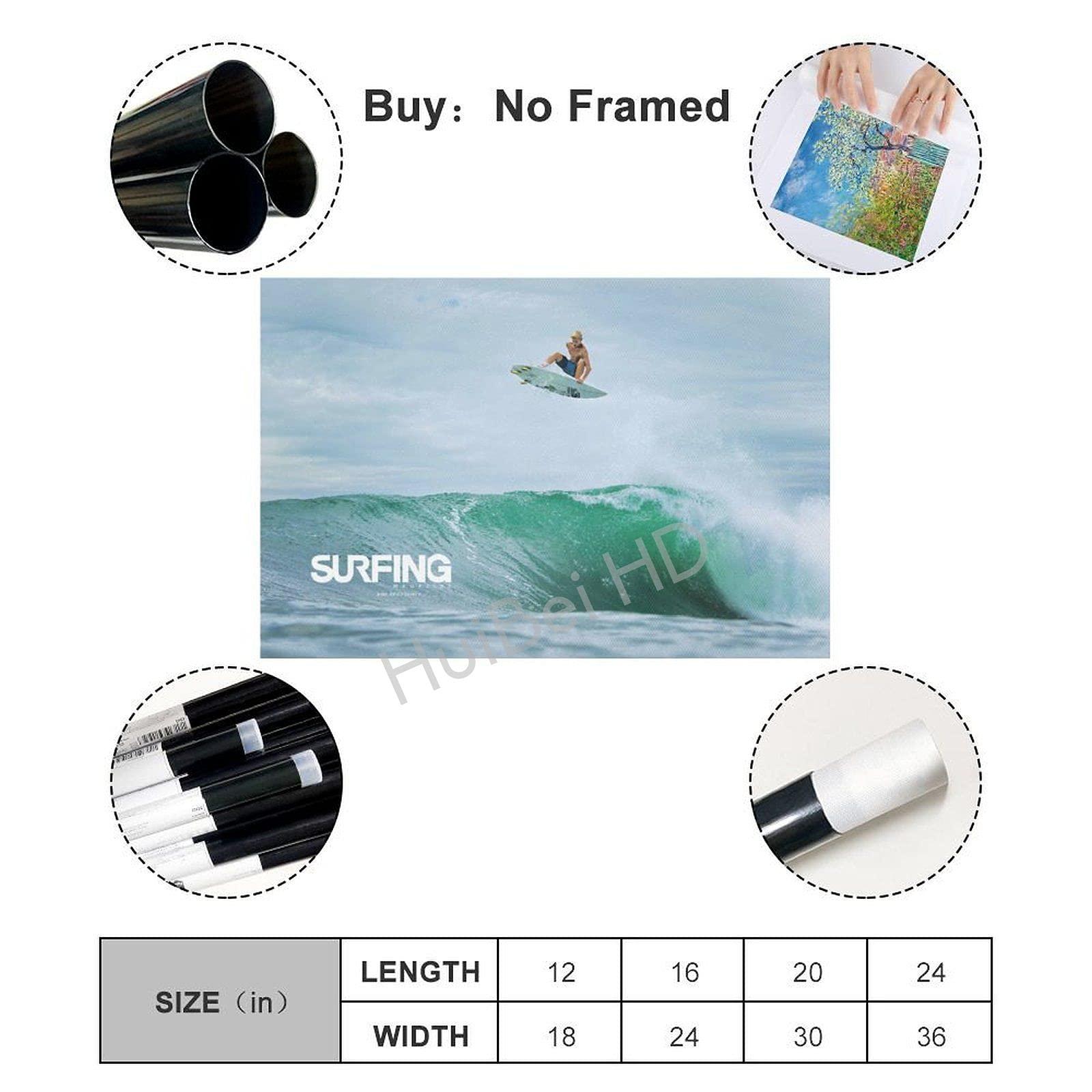 HUIBEI HUIBEI John John Florence Poster Surfing Posters (7) Posters Wall Art Painting Canvas Gift Living Room Prints Bedroom Decor Poster Artworks 16x24inch(40x60cm)