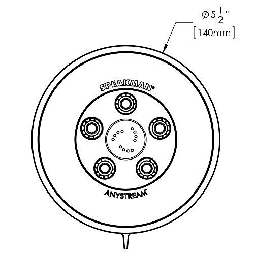 Speakman Speakman S-3010 Neo Anystream High Pressure Adjustable 2.5 GPM Shower Head, Polished Chrome