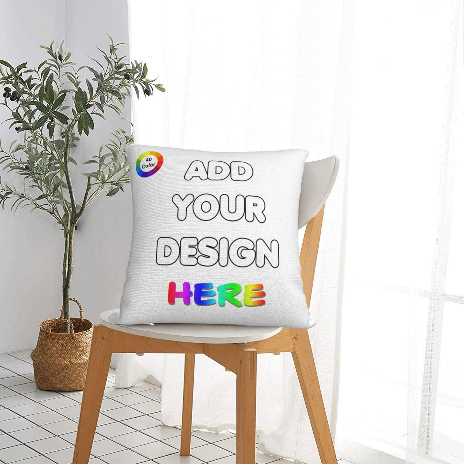 PVJIEMS PVJIEMS Personalized Pillowcase with Photo Text Name, Two-Sides Printed Throw Pillow Cover for Birthday Christmas Anniversary, Couple Dad Mom Son Daughter Family Love Gifts,White,22x22