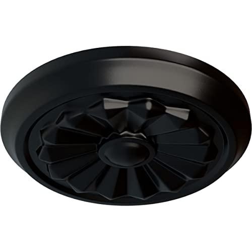 Ekena Millwork Ekena Millwork CM07OLBLF Olivia Ceiling Medallion, 7 7/8\"OD x 1 1/8\"P (Fits Canopies up to 2 1/8\"), Hand-Painted Jet Black