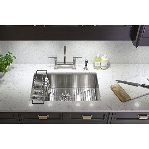 Kohler KOHLER K-5409-NA Strive 29-Inch x 18-5/16-Inch Undermount Medium SingleBowl Kitchen Sink with Basin Rack, Stainless Steel