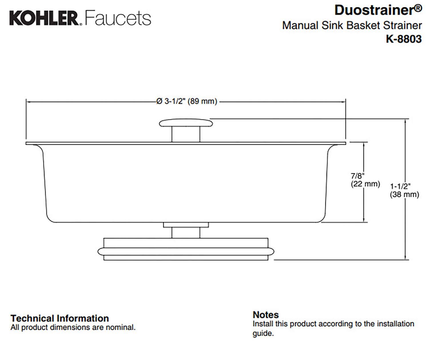 Kohler Basket Strainer