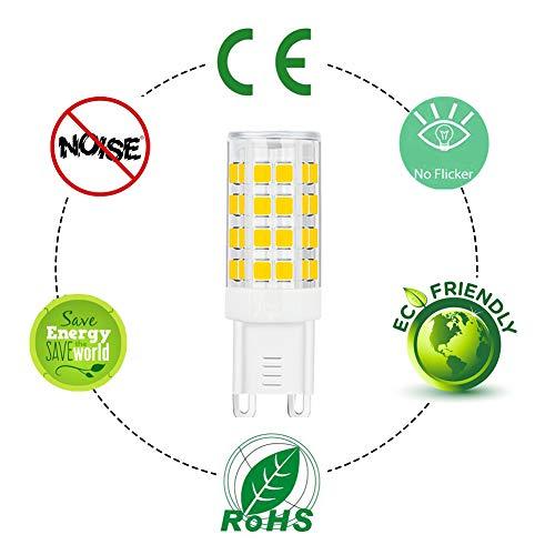 SumVibe SumVibe G9 LED Bulb 5W, 40W G9 Halogen Bulb Replacement, 420LM, Daylight White 6000K, AC100V-240V, G9 Base Non-Dimmable Light Bulbs, 12-Pack