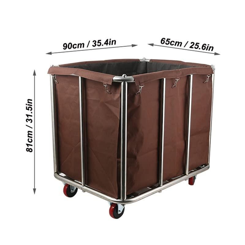 Easyars Heavy Duty Commercial Laundry Cart with Wheels,Linen Material Handling Carts Storage Rolling Hampers 400L Large Capacity Clothes Organizer