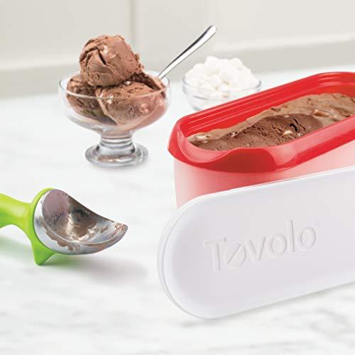 Tovolo Tovolo Ice Cream Containers for Homemade Ice Cream, Glide-A-Scoop (1.5 Qt, Strawberry Sorbet) - Stackable Ice Cream Storage Containers for Freezer - BPA-Free Ice Cream Tub with Lid & Non-Slip Base