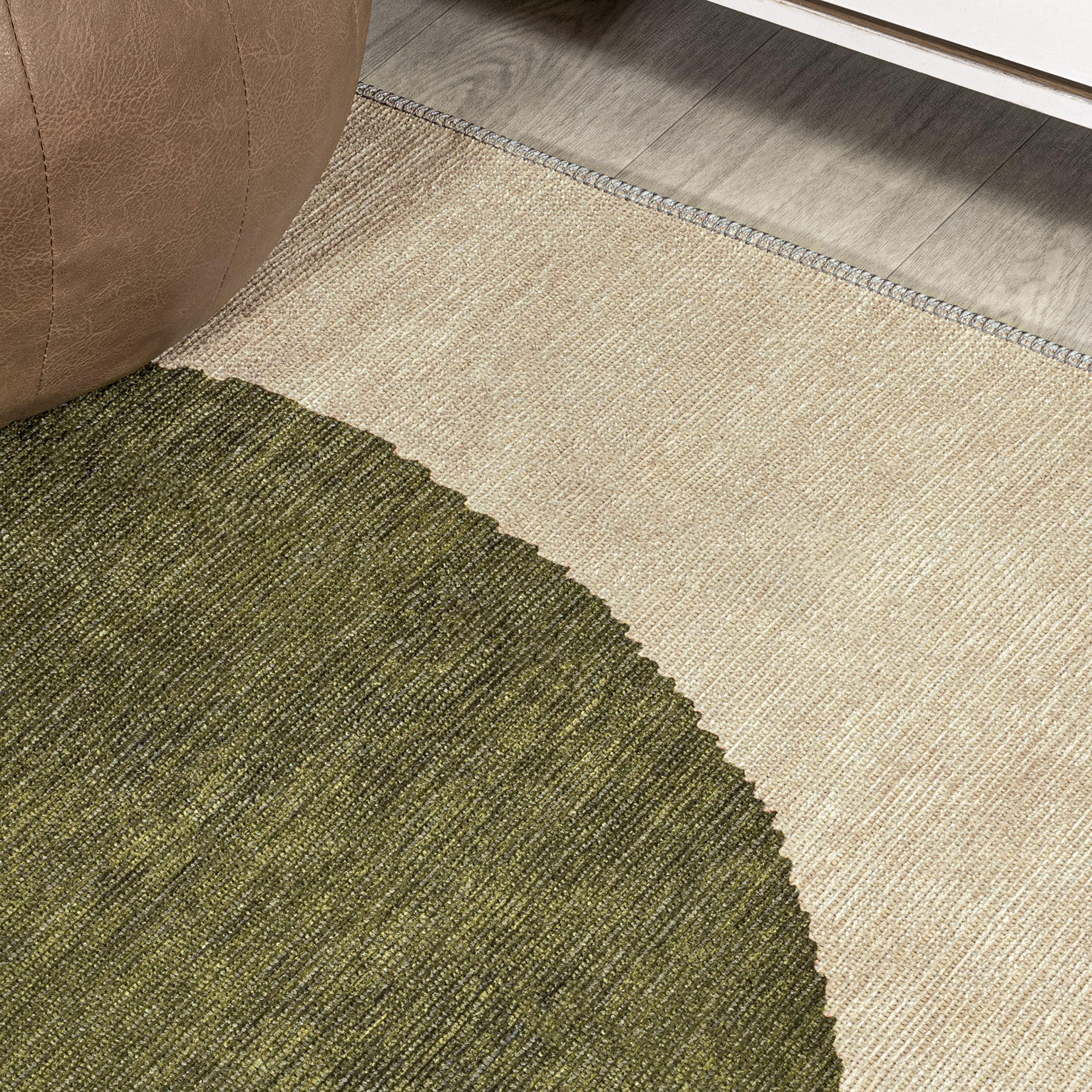 JONATHAN Y JONATHAN Y WSH113C-8 Cirkel Minimalist Geometric Dot Machine-Washable Indoor Area-Rug, Scandinavian, Modern, Bohemian Easy-Washing,Bedroom,Kitchen,Living Room,Non Shedding, Cream/Green, 8 X 10