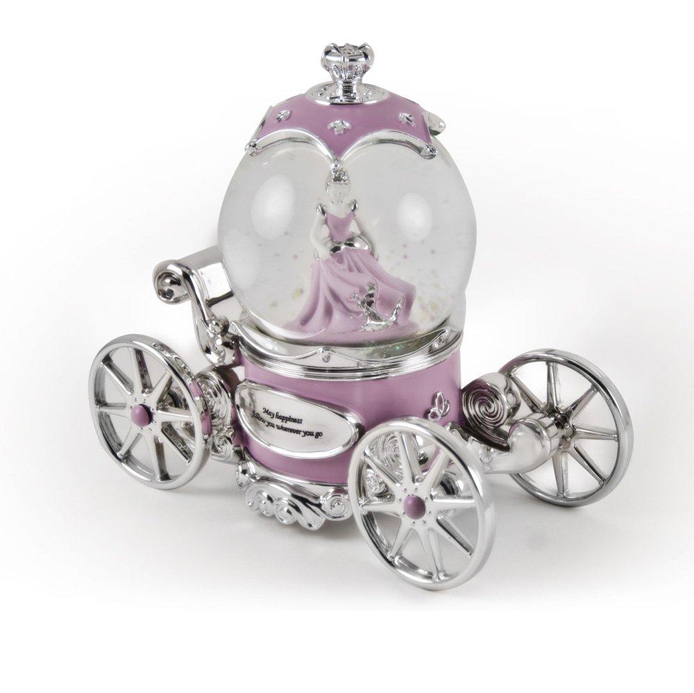 MusicBoxAttic Extraordinary Pink and Silver Fairy Tale Princess Snow Globe Musical Carriage - Many Songs to Choose - Zip A Dee Doo Dan