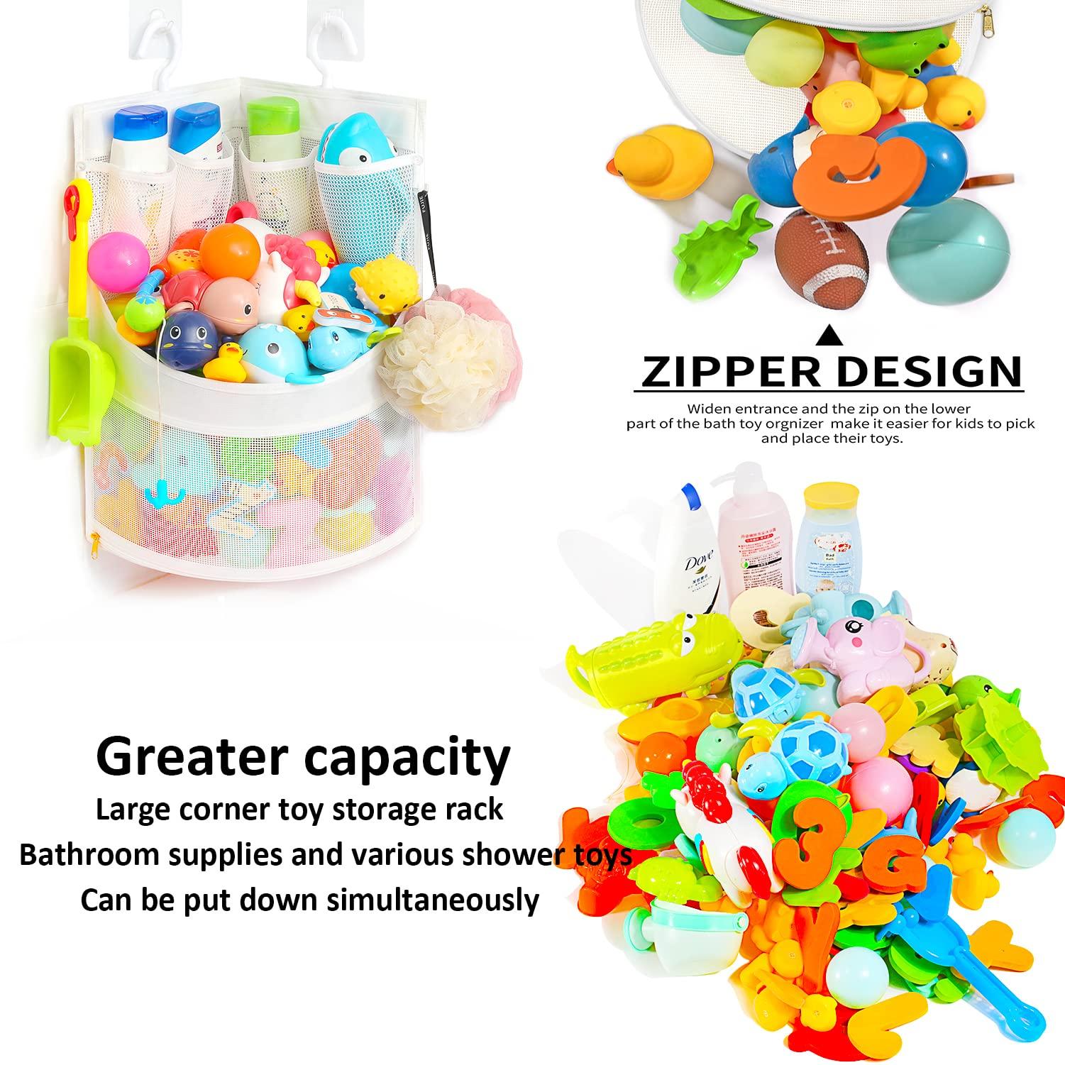Ligereza Ligereza Baby Bathtub Toy Storage 17" x 13" Bathtub Toy Holder Mesh Let Baby Bathtub Toys To Dry Faster, Bath tub Toy Organizer For 1-3 Year Old Toddler Bathtub Toys