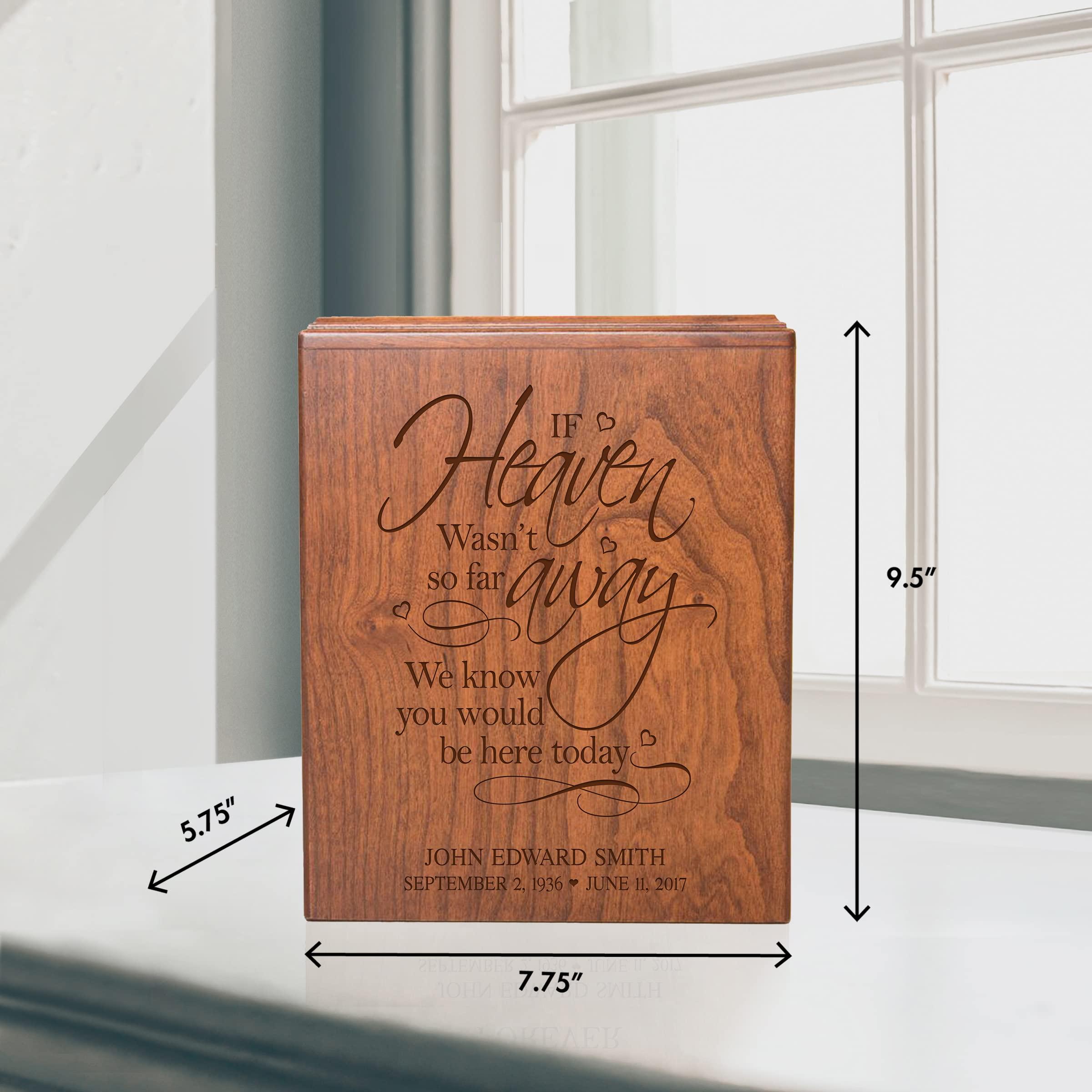 LifeSong Milestones LifeSong Milestones Urns for Ashes Adult Male Urns for Human Ashes Adult Female Personalized Cremation Urns for Adult Ashes Cherry Wooden Box Funeral Service Urn Large Urn for Human Ashes - If Heaven