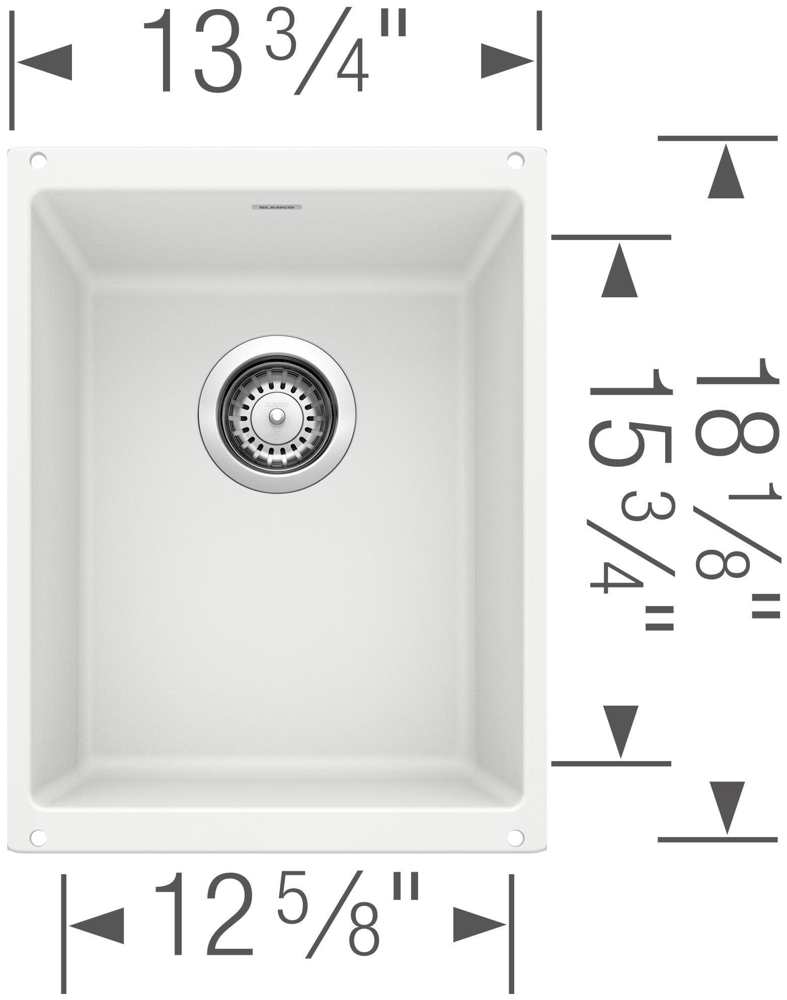 BLANCO BLANCO 517676 PRECIS SILGRANIT Medium Undermount Kitchen Sink, Truffle