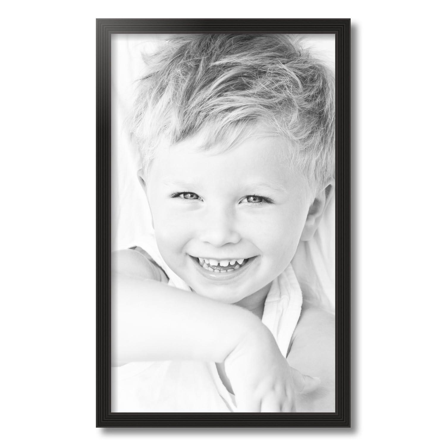 ArtToFrames ArtToFrames 15x25 Inch Black Picture Frame, This 1.00 Inch Custom Wood Poster Frame is Black - Comes with Foam Backing 3/16 inch and Regular Acrylic (FBPL0066-60823-YBLK-15x25)