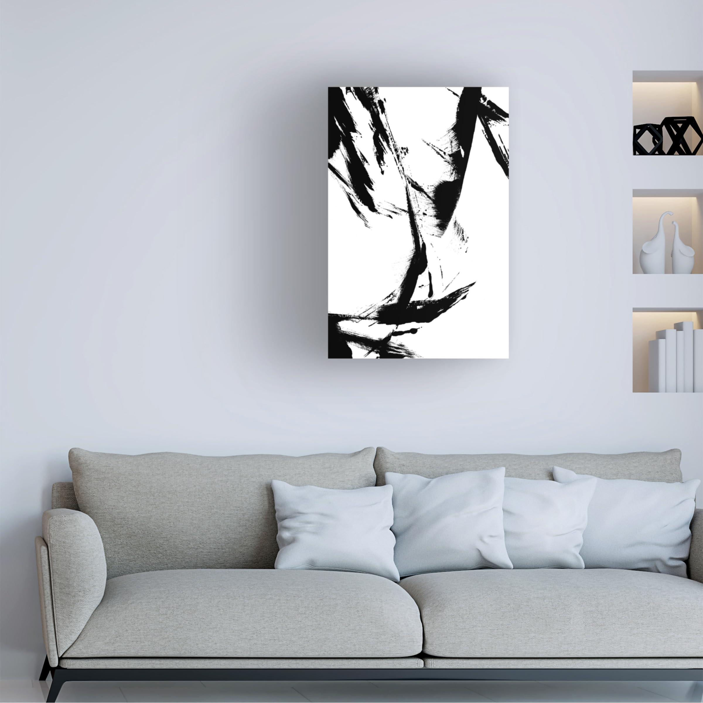 Trademark Fine Art Trademark Fine Art Canvas Wall Art - uplusmestudio \'Feathery Streak\' Wall Art for Living Room, Bedroom, or Office Dcor