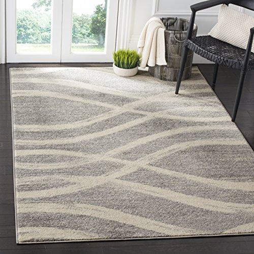Safavieh SAFAVIEH Adirondack Collection Area Rug - 6\' x 9\', Grey & Cream, Modern Wave Distressed Design, Non-Shedding & Easy Care, Ideal for High Traffic Areas in Living Room, Bedroom (ADR125B)
